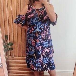 Anthropologie Maeve Elia cold shoulder midi dress.‎ Sz 8